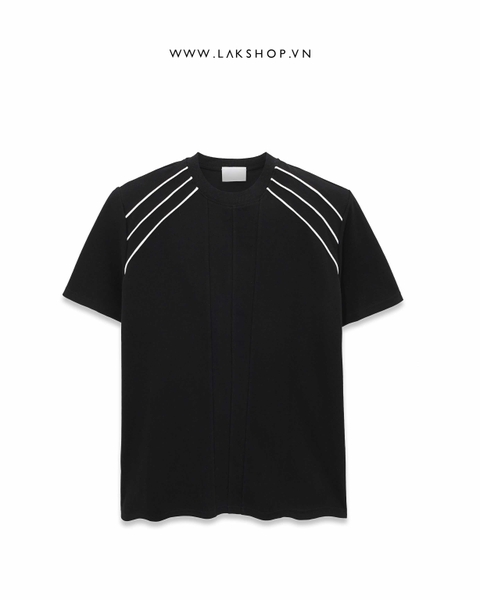 Áo Oversized Black with Trim Shoulder Padding T-shirt