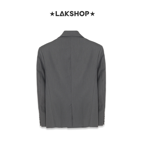 Áo Grey Double-Breasted Blazer