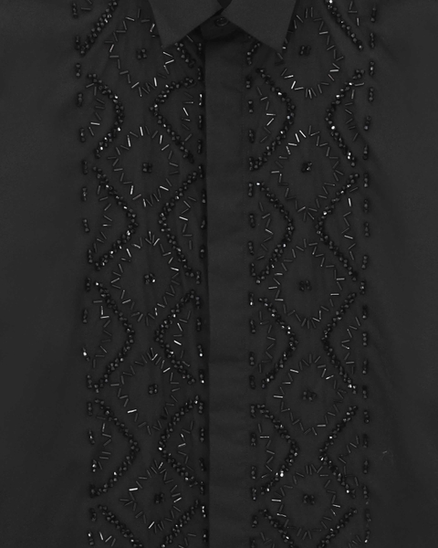 Embroidered Black Stones Black Shirt