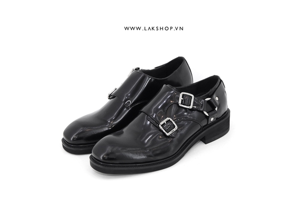 Giày Black with Ring Buckle Platform Shoes  css4
