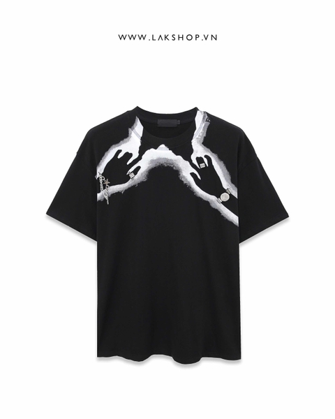 Hand Ring Print Black T-shirt