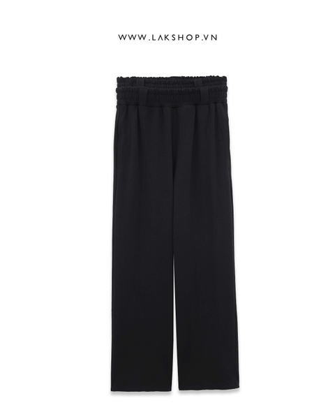 Double Waistband Black Sweatpant