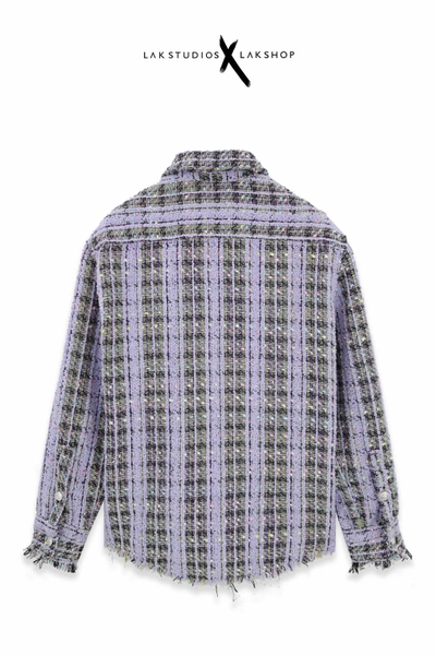 Lak Studios Violet Striped Tweed Shirt