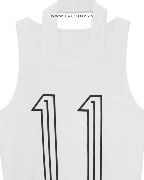 Oversized 11 Double Tanktop in White