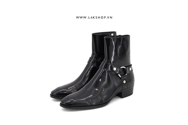 Sajnt Laurent Wyatt Harness Boots in Smooth Leather
