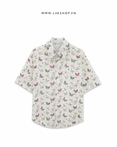 Fringed Butterfly Short -Sleeve Shirt