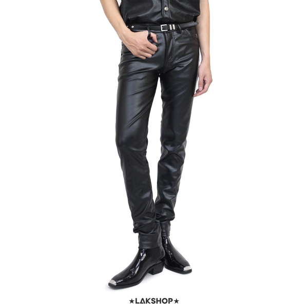 Quần Faux Leather Black Skinny Pants