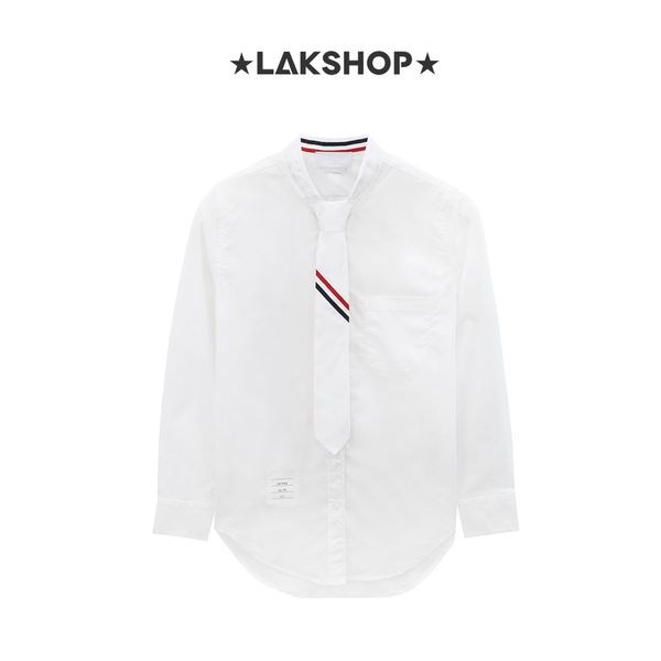Áo TB White Poplin with Tie-Detailed Shirt cx5