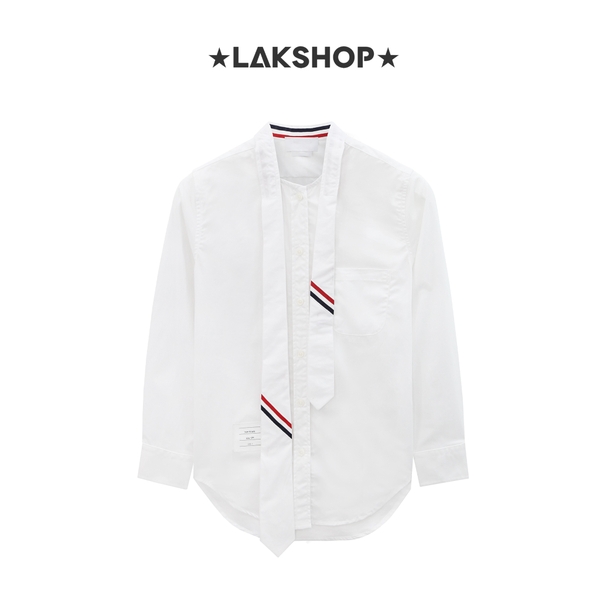 Áo TB White Poplin with Tie-Detailed Shirt cx5