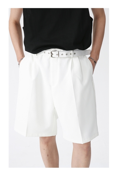 White with Belt Shorts Pant