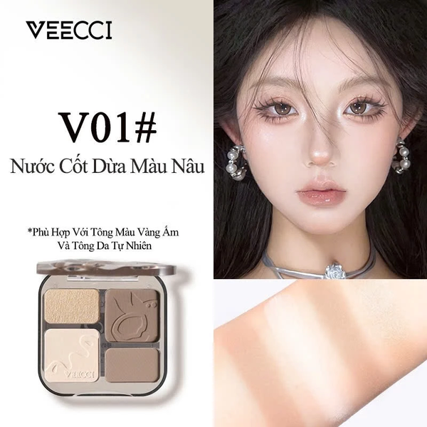 Phấn Tạo Khối & Bắt Sáng Veecci Tự Nhiên, Lâu Trôi 8g