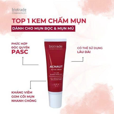 Chấm mụn biotrade acnaut active cream