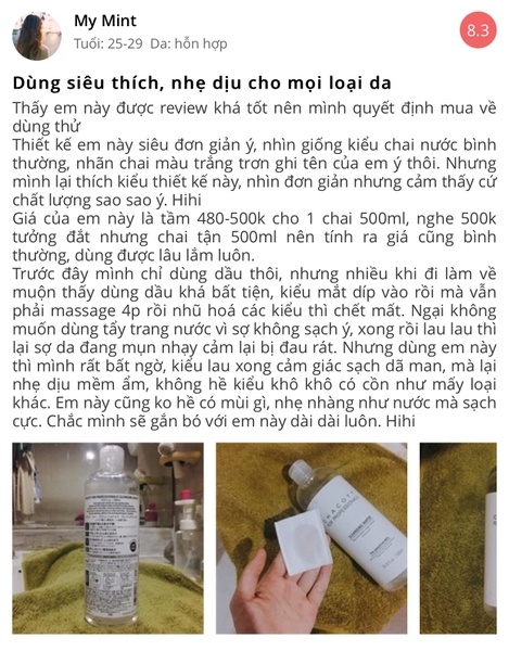 Nước tẩy trang Chacott for Professionals Cleansing Water Nhật Bản 500ml