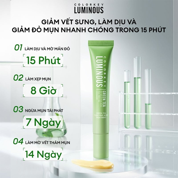 Kem Hỗ Trợ Giảm Mụn Colorkey Trà Xanh