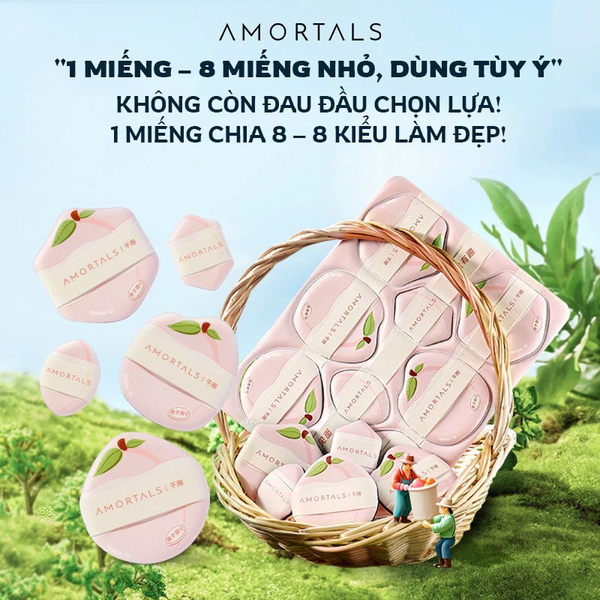 Set 8 Bông Mút AMORTALS Tự Xé PEACH FARM