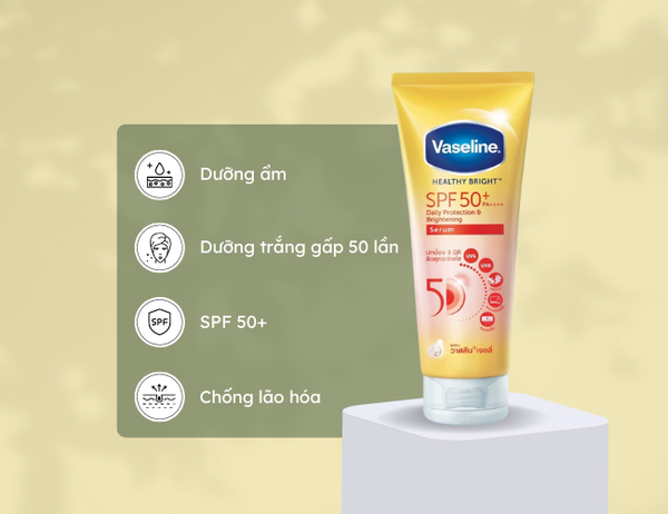 Sữa Dưỡng Thể Chống Nắng Vaseline SPF 50+ PA++++ Healthy Bright Sun + Pollution Protect