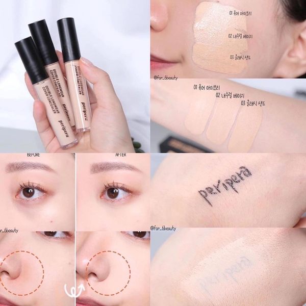 Che khuyết điểm che phủ tốt Peripera Double Longwear Cover Concealer 5.5g