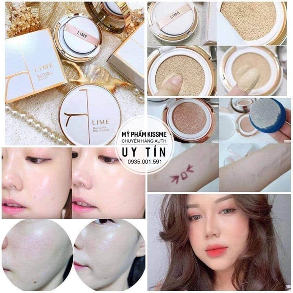 Phấn Nước Kiềm Dầu Lime Real Cover Pink Cushion SPF50 PA