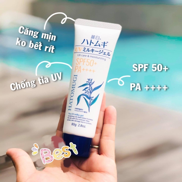 Sữa Dưỡng Chống Nắng Hatomugi UV Care & Moisturizing The UV Milky Gel SPF50+/PA++++
