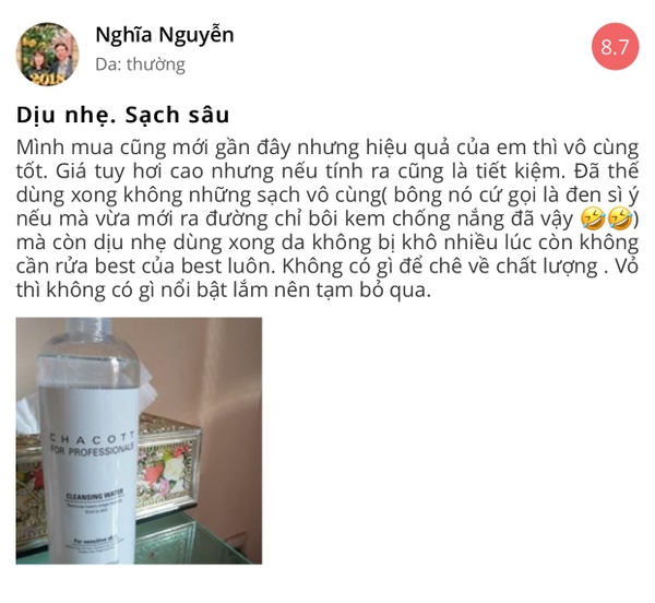 Nước tẩy trang Chacott for Professionals Cleansing Water Nhật Bản 500ml