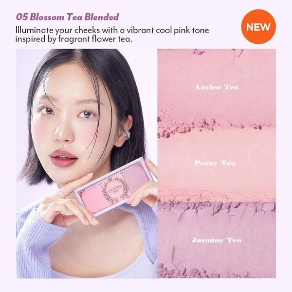 Bảng Phấn Má I'm Meme Afternoon Tea Blusher Palette - 05 Blossom Tea Blended