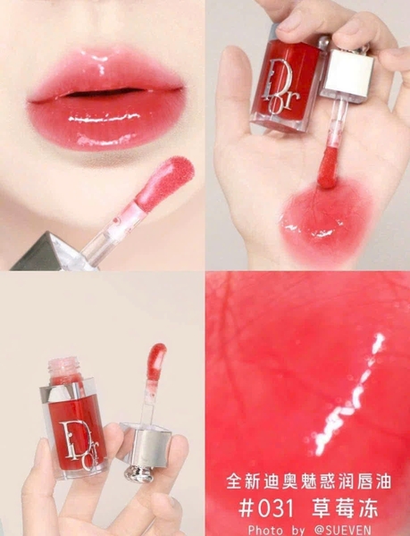 Son Dưỡng Môi Dior Addict Lip Glow Oil 031 Strawberry Glaze Màu Đỏ Dâu