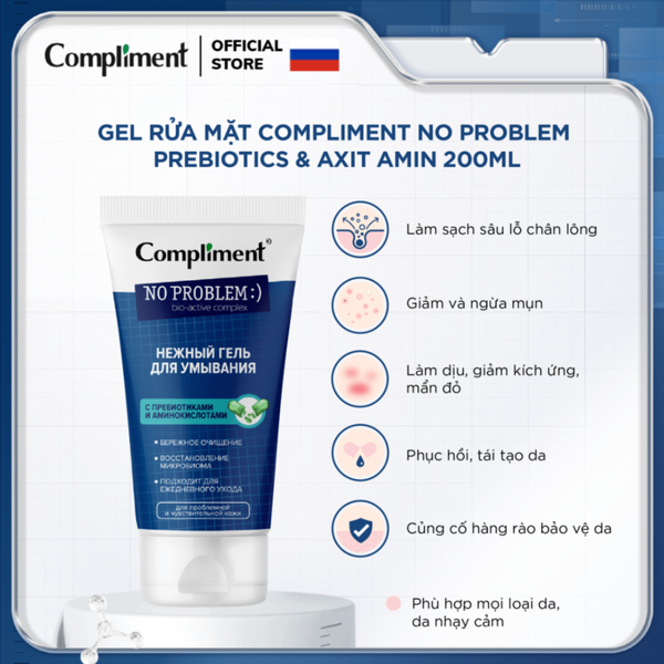 Sữa rửa mặt da dầu mụn Compliment No Problem 200ml