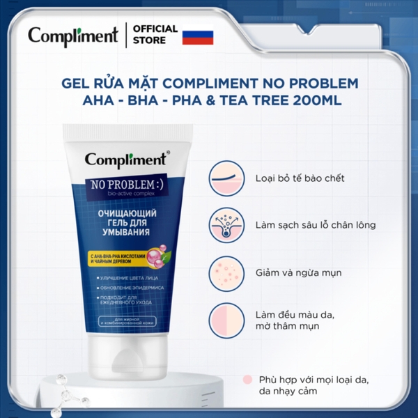 Sữa rửa mặt da dầu mụn Compliment No Problem 200ml