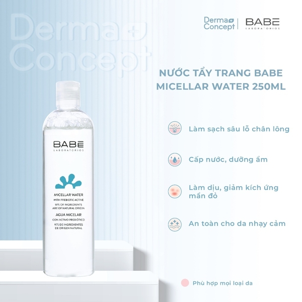 Nước tẩy trang dịu nhẹ Babe Micellar Water