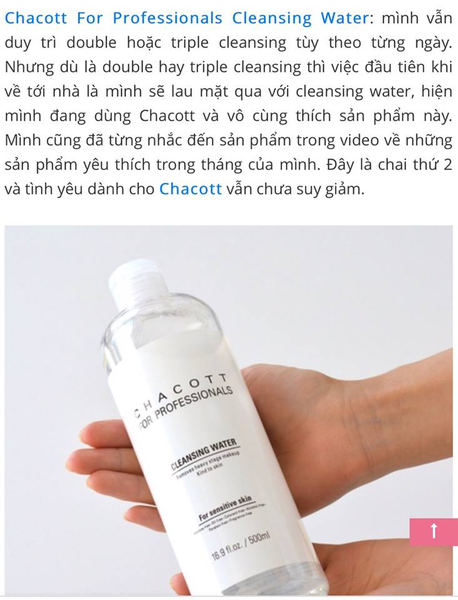 Nước tẩy trang Chacott for Professionals Cleansing Water Nhật Bản 500ml
