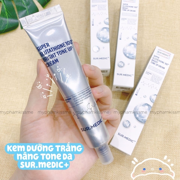 Kem Nâng Tông Trắng Da Sur.Medic+ Super Glutathione 100 Bright Tone Up Cream 40ml