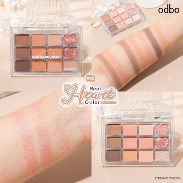 Phấn Mắt 12 Ô Odbo Real Heart Color Eye Palette