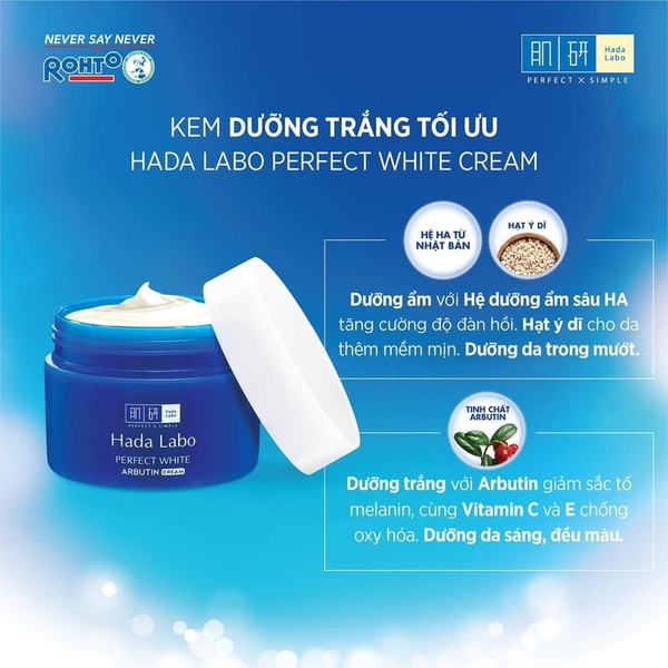 Kem dưỡng trắng Hada Labo Perfect White Cream