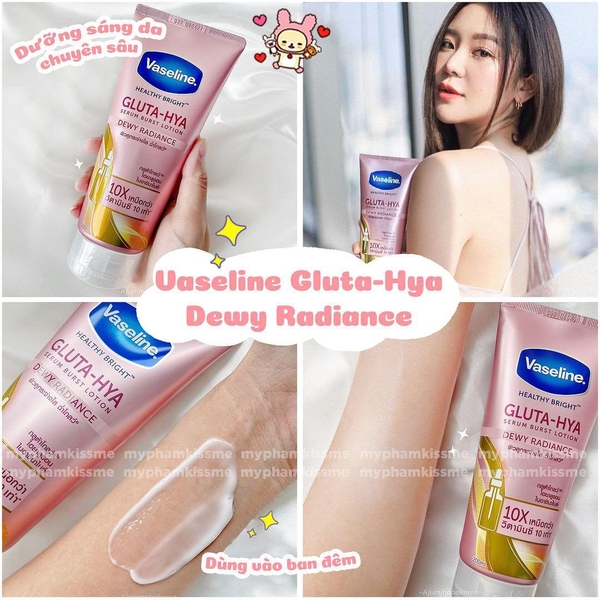 Sữa dưỡng thể Vaseline Healthy Bright Gluta HYA Serum Burst Lotion 330ml