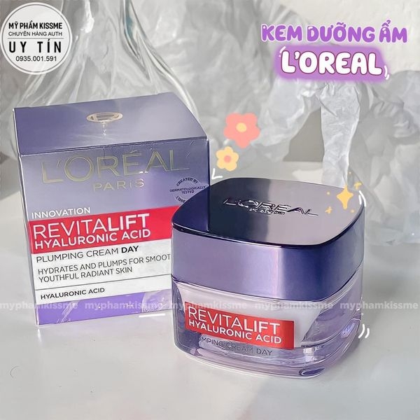 Kem dưỡng ẩm Loreal Paris Revitalift Hyaluronic Acid Plumping Cream day