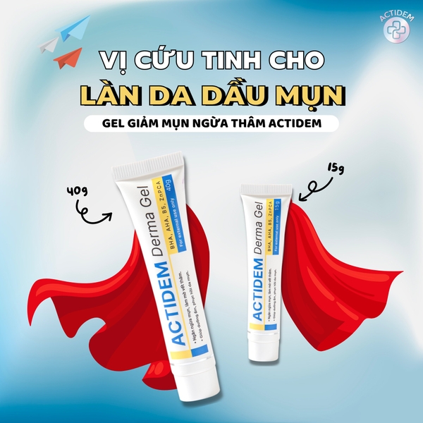Gel giảm mụn ngừa thâm Actidem Derma
