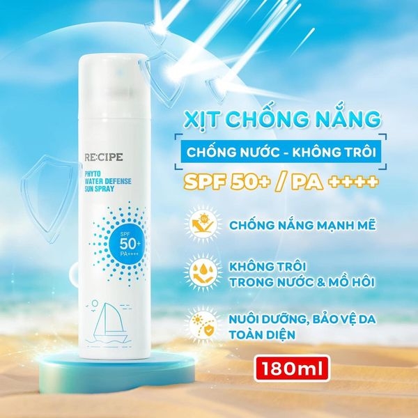 Xịt Chống Nắng RE:CIPE Chống Nước Không Trôi