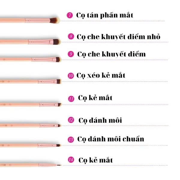 Bộ Cọ BH Cosmetics Chic 14 cây kèm ví đựng BHBO09