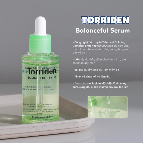 Serum rau má phục hồi Torriden Balanceful Cica