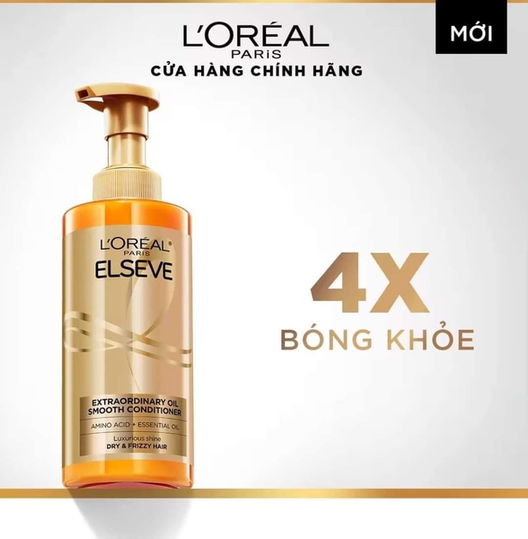 Dầu gội xả dưỡng tóc suôn mượt L'Oreal Extraordinary Oil Sleek 440ml
