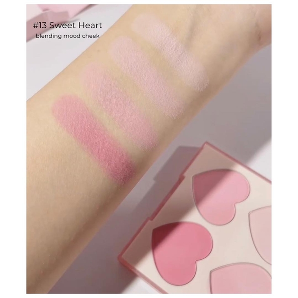 Phấn Má Hồng 4 Ô Dasique Sweet Heart Collection Blending Mood Cheek - Màu 13