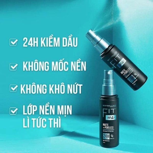 Xịt khóa nền, cố định trang điểm kiềm dầu, mịn lì Maybelline Fit Me