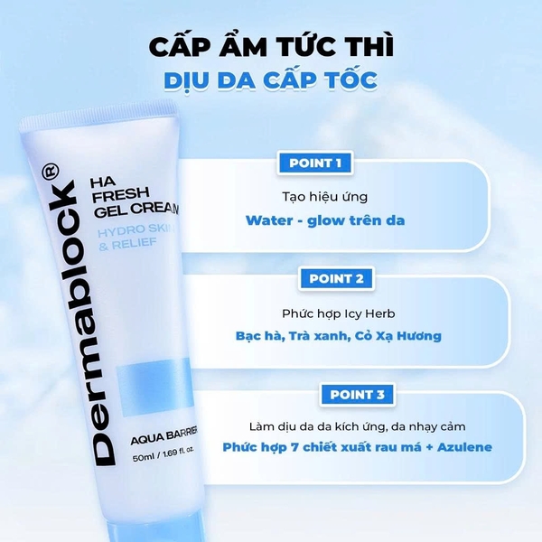 Kem dưỡng Dermablock HA Fresh Gel/Moisture Cream 50ml