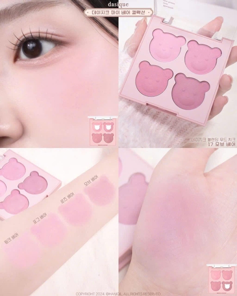 BST My Bear Collection Bảng Má Hồng Dasique Blending Mood Cheek - 17 Mauve Bear