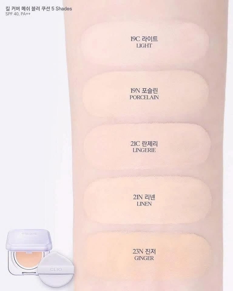 Phấn nước mịn lì, che phủ Clio tím Kill Cover Mesh Blur Cushion