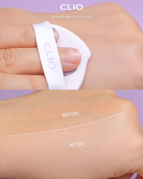 Phấn nước mịn lì, che phủ Clio tím Kill Cover Mesh Blur Cushion