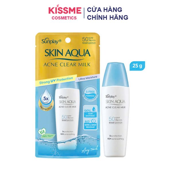 Sữa Chống Nắng Ngừa Mụn Skin Aqua Acne Clear Sunplay Milk SPF50+/PA++++ 25g