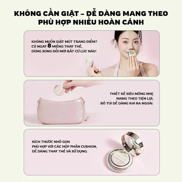 Set 8 Bông Mút AMORTALS Tự Xé PEACH FARM