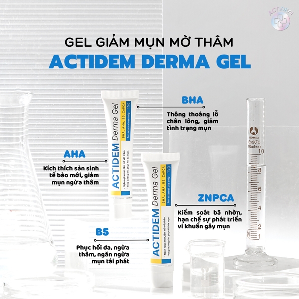 Gel giảm mụn ngừa thâm Actidem Derma