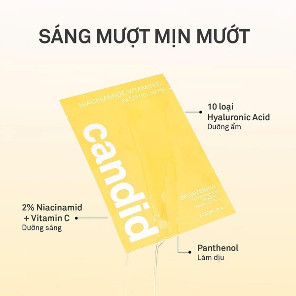 Mặt nạ Candid vàng dưỡng sáng Niacinamide Vitamin C Water Gel Mask
